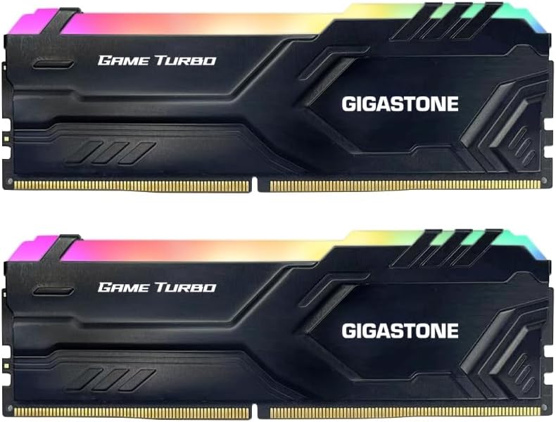 【RGB DDR4 RAM】 GIGASTONE Game Turbo 16GB Kit(2x8GB) DDR4 3200MHz PC4-25600 CL16-18-18-40 Intel XMP 2