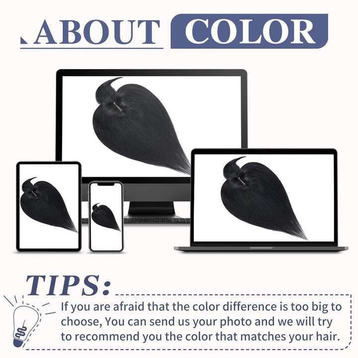 Silk-co Haarteile Echthaar Topper Extensions Echthaar Clip in Extensions Echthaar Glatt Toupet Haarv