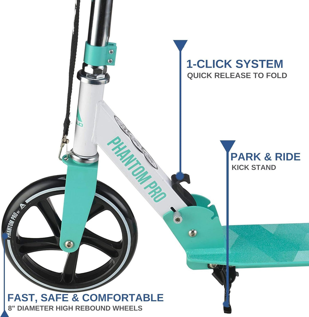 Apollo XXL Wheel Scooter - Phantom Pro Cityroller | Klappbarer City Roller für Kinder | Höhenverstel