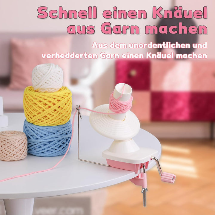 Wamkon Kugelwickler, rosa Garnknäuelwickler zum Häkeln, einfach zu installierender Garnrollenwickler