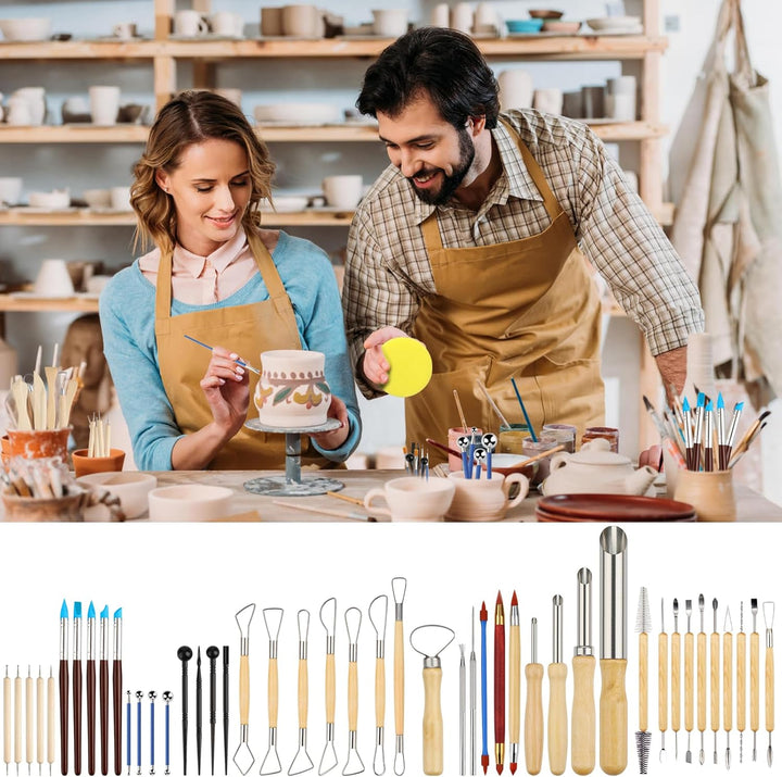 Modellierwerkzeug 62 Stück Töpferwerkzeug Töpferset Modellier-Werkzeug Keramik Sculpting Ton Werkzeu