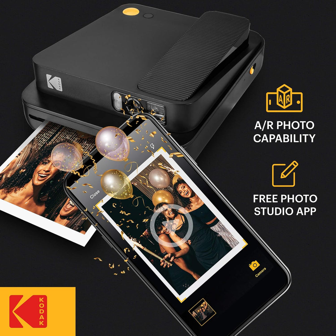 KODAK Smile Classic Sofortbilddigitalkamera + Bluetooth (Schwarz), 16MP, 35 Drucke/Aufladung – Start