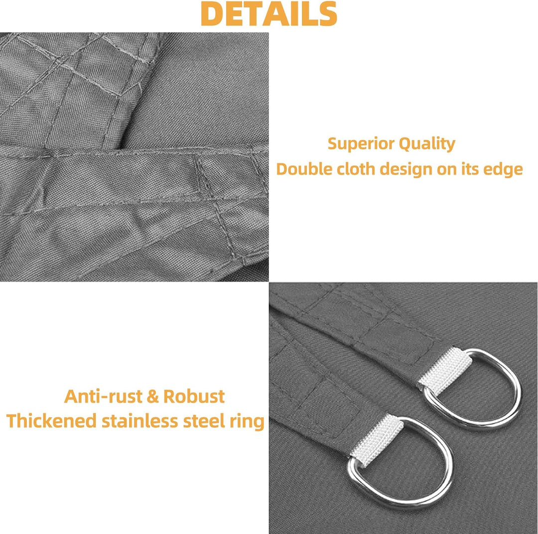 HOMPER Sonnensegel Wasserdicht Sonnenschutz, Oxford-Gewebe, UV-Schutz, für Balkon Terrasse Garten Ca