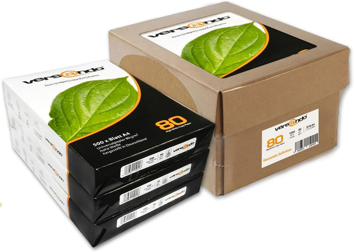 versando 1.500 Blatt Kopierpapier A4 HighWhite 80 Drucker-/Universalpapier 3x 500 Blatt PremiumWeiss