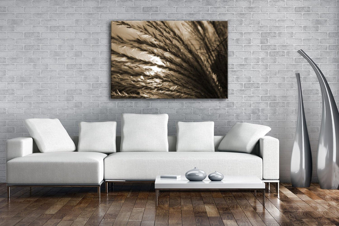 deyoli strahlender Weizen Format: 80x60 Effekt: Sepia als Leinwand, Motiv fertig gerahmt auf Echthol