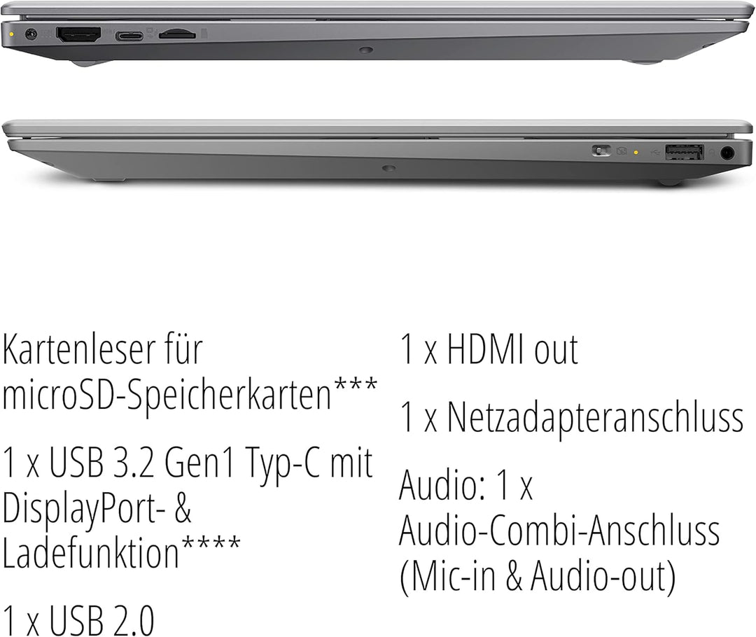 MEDION E16402 40,7 cm (16,1 Zoll) Full HD Notebook (Intel Core i3-1115G4 Prozessor, 8 GB DDR4 RAM, 5