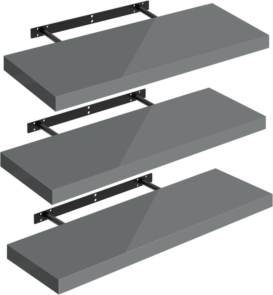 WOLTU Wandregal Set von 3 Regalen Wandboard Freischwebend Schweberegal CD DVD Regal Bücherregal Holz