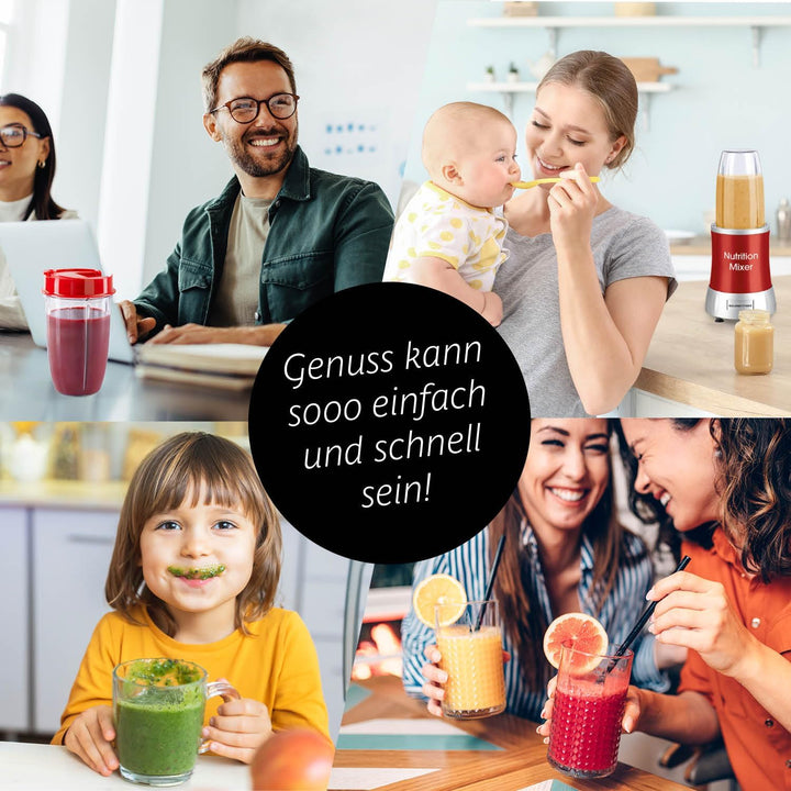 GOURMETmaxx Smoothie Maker & Standmixer 11tlg. Set - 1000W & 22.000 U/min | Elektrischer Mixer 700ml