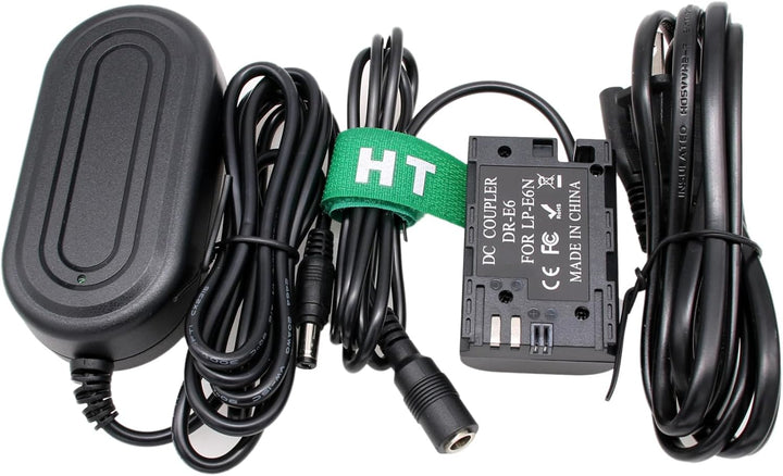 HangTon LP-E6 Dummy-Batterie Wechselstrom-Netzteil-Kit für SmallHD Canon EOS 5D 6D 7D