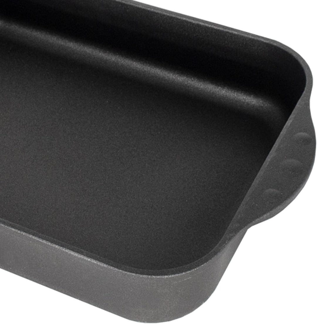 Eurolux Auflaufform Induktion 32 x 25 cm - Kleiner rechteckiger Aluguss Bräter mit Beschichtung
