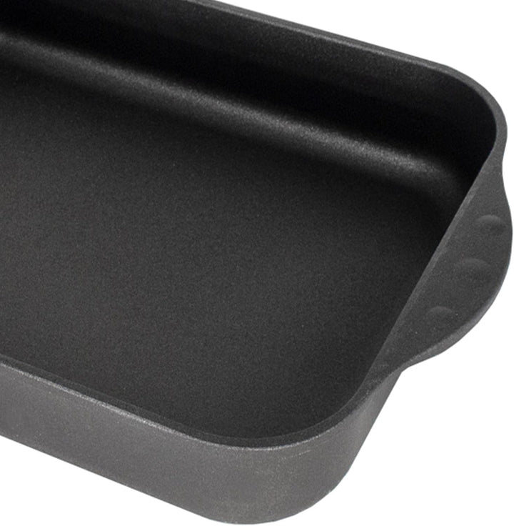 Eurolux Auflaufform Induktion 32 x 25 cm - Kleiner rechteckiger Aluguss Bräter mit Beschichtung