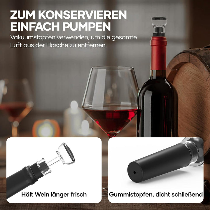 Crenova 4-in-1 Elektronischer Weinöffner, wieder aufladbarer automatischer Korkenzieher Weinflaschen