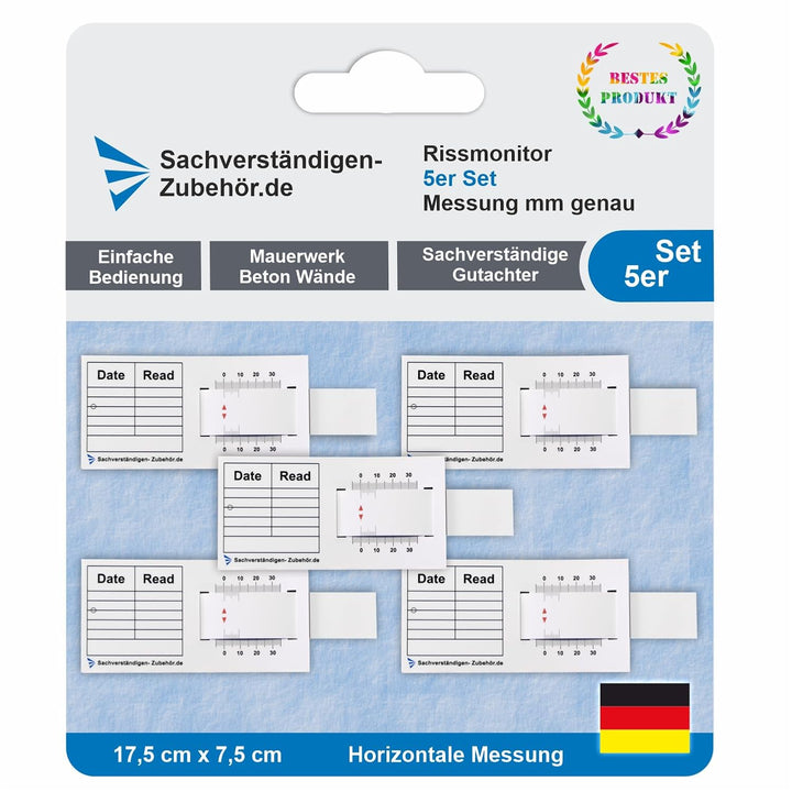 Sachverständigen-Zubehör Rissmonitor | Gutachter Ausrüstung | Spaltmass Risslineal & Messwerkzeuge f