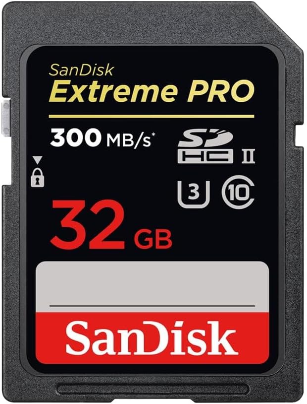 SanDisk Extreme PRO 32GB SDHC Memory Card up to 300MB/s, UHS-II, Class 10, V90, U3 UHS-II V90 32GB