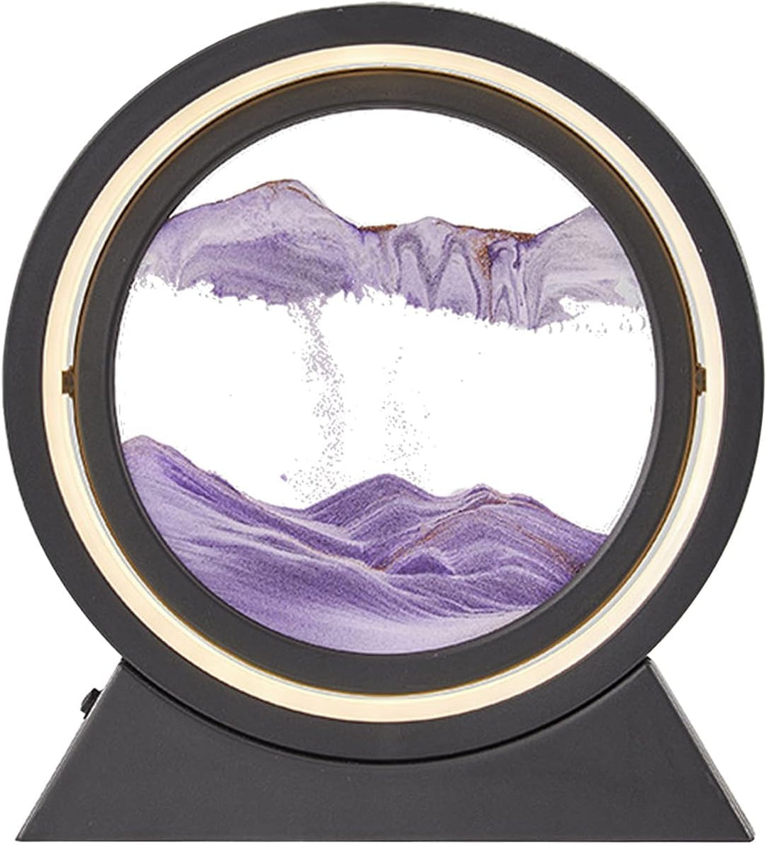 kyaoayo Sandbild Zum Drehen mit LED Nachtlicht,10" Dynamisch 3D Sandbilder zum Drehen,Tiefsee Sandbi