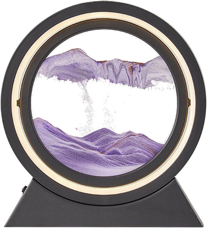 kyaoayo Sandbild Zum Drehen mit LED Nachtlicht,10" Dynamisch 3D Sandbilder zum Drehen,Tiefsee Sandbi