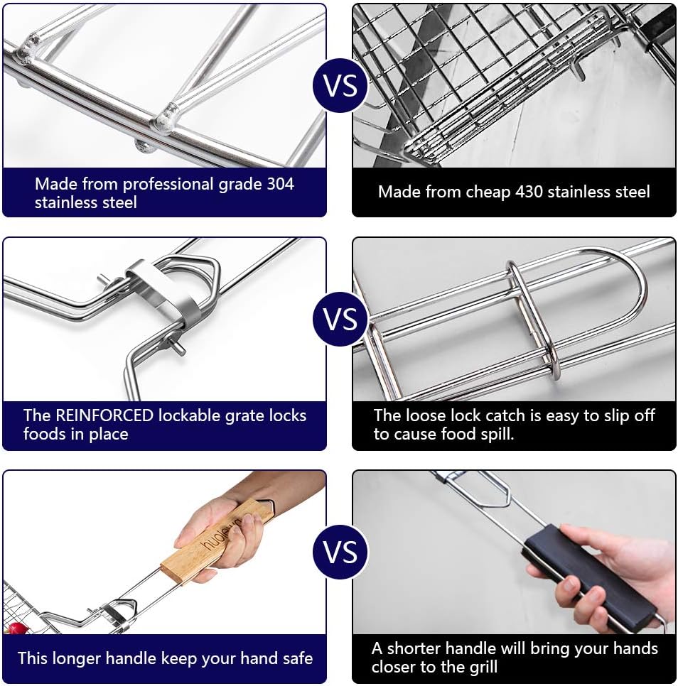 Faltbarer BBQ Grillkorb, Huolewa Tragbares Grillwerkzeug Grillroste Grillkorb Grill für Fischgemüse