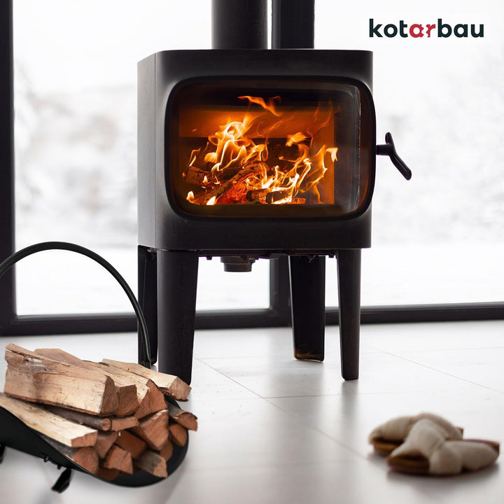 KOTARBAU® Kaminholzkorb Metall Holzkorb Kaminholz Brennholzkorb Kaminholzregal Feuerholzkorb Schwarz