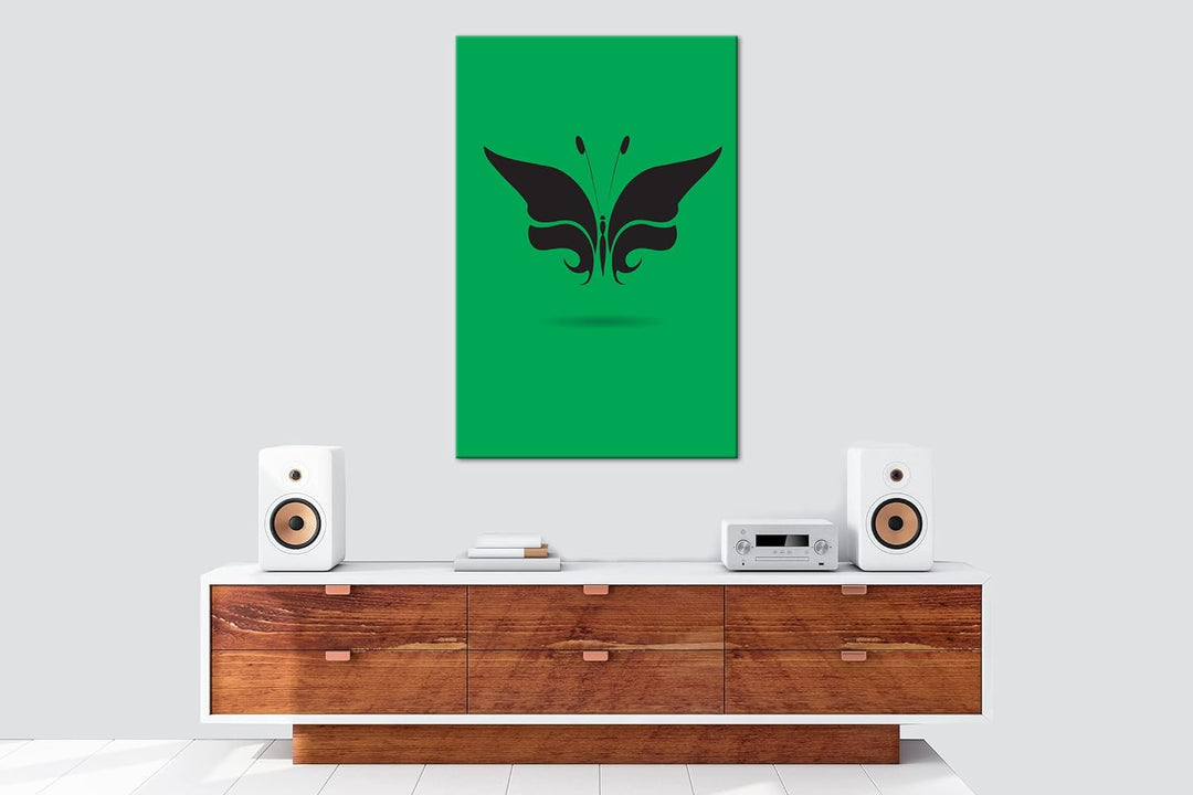 deyoli Schmetterling Logo Format: 80x60 als Leinwandbild, Motiv fertig gerahmt auf Echtholzrahmen, H
