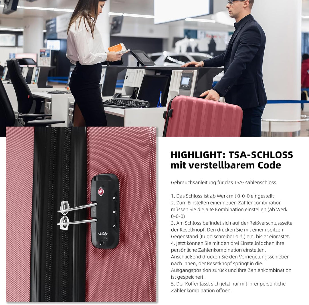 BEIBYE TSA-Schloss 2080 Hangepäck Zwillingsrollen neu Reisekoffer Koffer Trolley Hartschale Set-XL-L