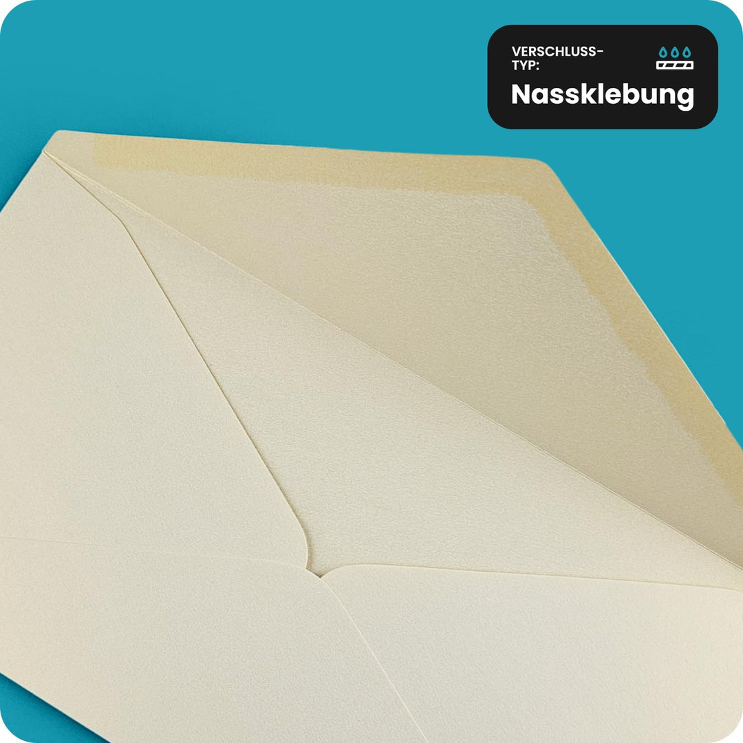 Netuno 100 Briefumschläge Perlmutt-Creme DIN lang 110x 220 mm 120g Aster Metallic Cream lange Perlmu