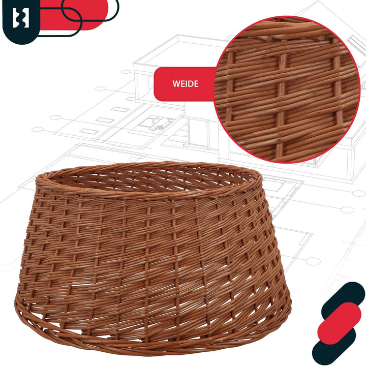 KOTARBAU® Weihnachtsbaum Rock aus Weide Ø 60 cm, Naturfarbe Christbaumständer aus Rattan Natur, Weih