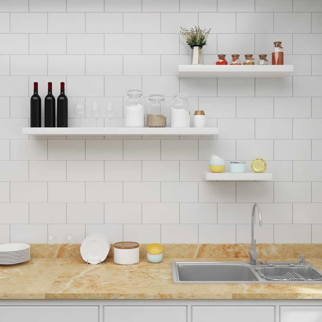 WOLTU Wandregal Volato Set von 4 Regalen Wandboard freischwebend Schweberegal CD DVD Regal Bücherreg