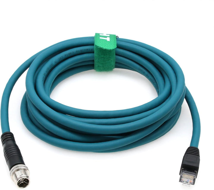 HangTon M12 Ethernet 8 Pin X-Code RJ45 CAT-7e GigE Kabel für Basler Cognex Industriekamera Sensor Co