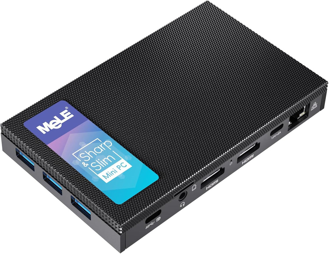 Mele Quieter 3C Lüfterloser Mini-PC N5105, Kleiner Computer, LPDDR4, Win11, HDMI 4K, Wi-Fi 6, Gigabi