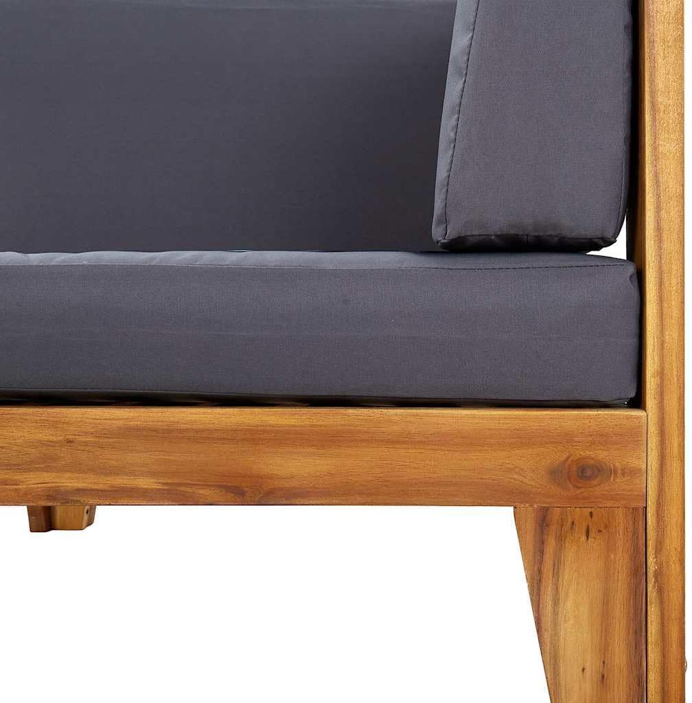 vidaXL Akazienholz Massiv Gartenmöbel 2-TLG. mit Auflagen Ecksofa Tisch Sofa Lounge Sitzgruppe Garte