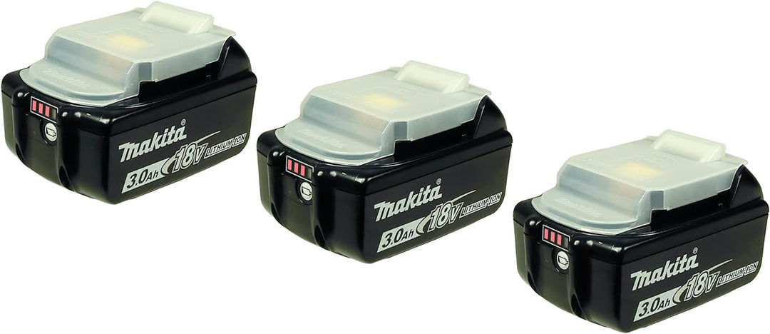 3X Makita BL 1830 B 18V - 3 Ah / 3000 mAh Li-Ion Akku mit LED Anzeige - original, kein Nachbau