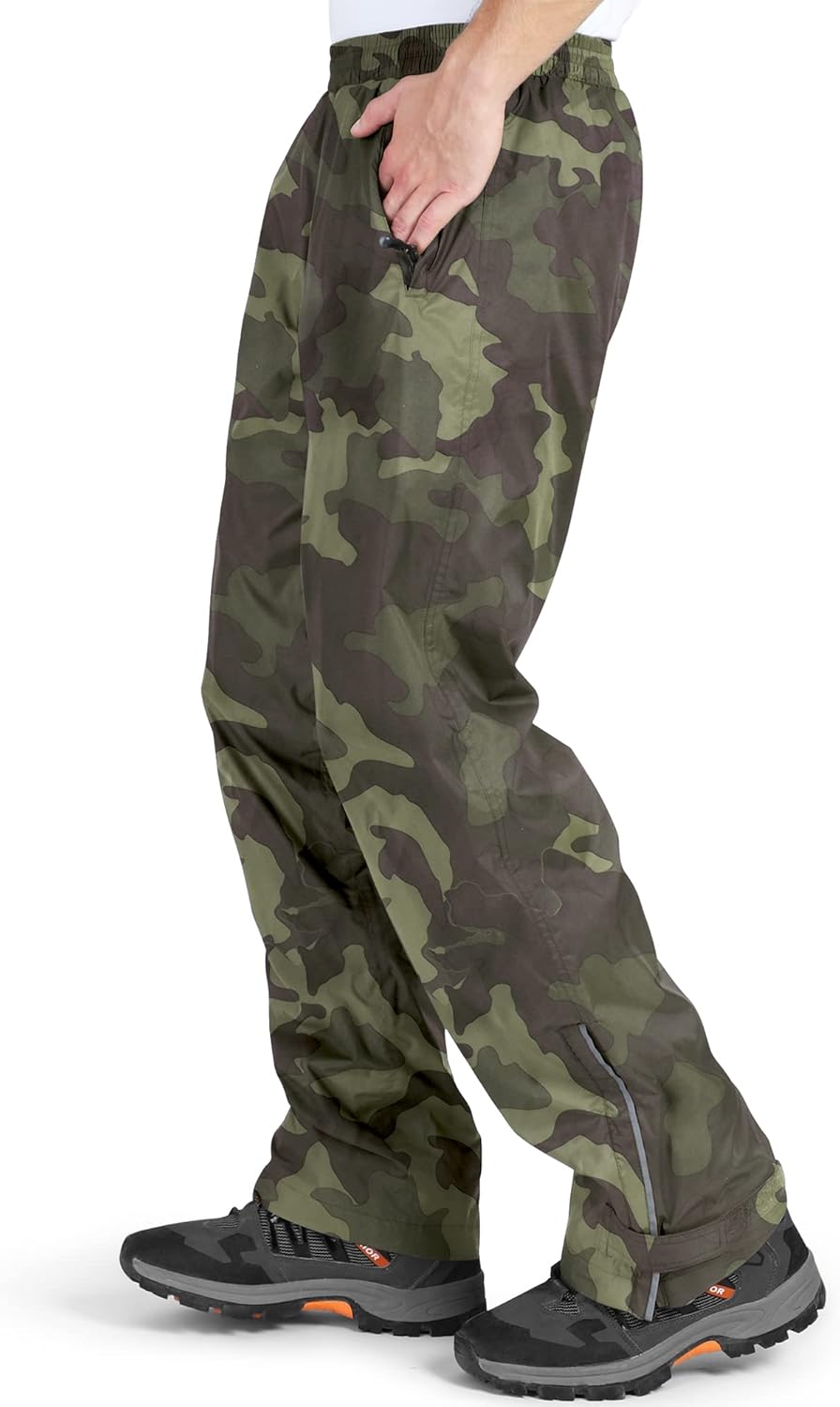 33,000ft wasserdichte Regenhose für Herren Leichte Regenhose Winddichte Outdoorhose zum Wandern Camp