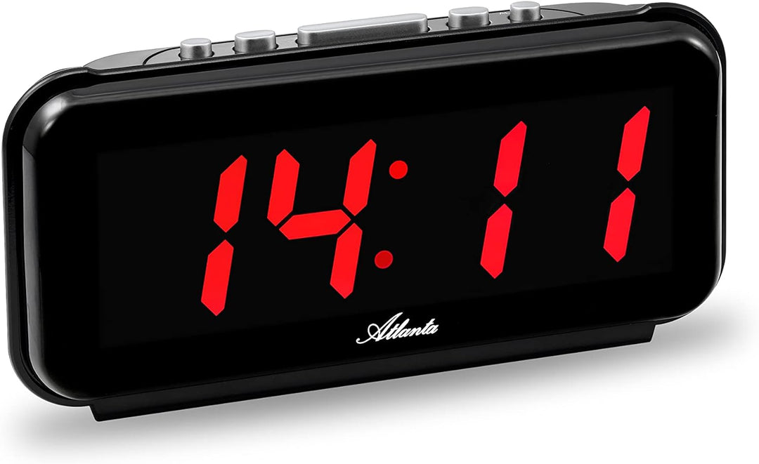 Atlanta Digitalwecker mit grosser LED Leuchtanzeige 3 Alarme Nachtdimmung Stromanschluss - 2608/1 (R