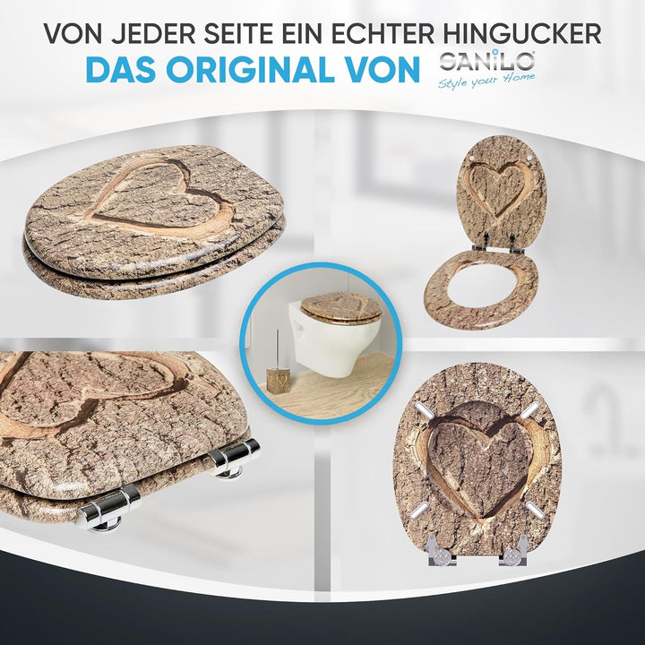 Sanilo WC-Sitz mit Absenkautomatik I Hochwertiger Toilettensitz aus Holz I Toilettendeckel in versch