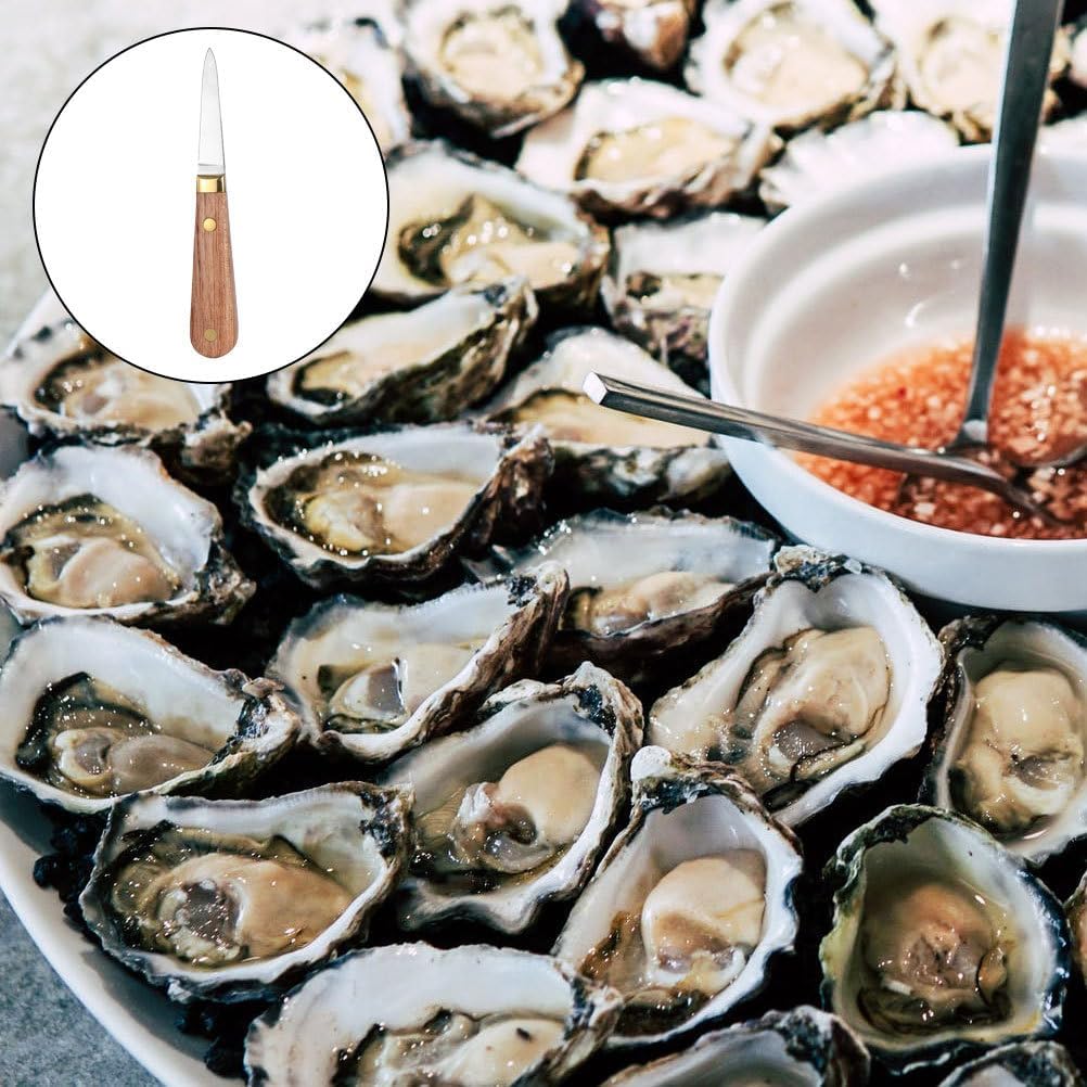 TOPBATHY 2St Austernmesser Austernschneider mit Holzgriff Austernschäler-Werkzeug Kekse Korkenzieher