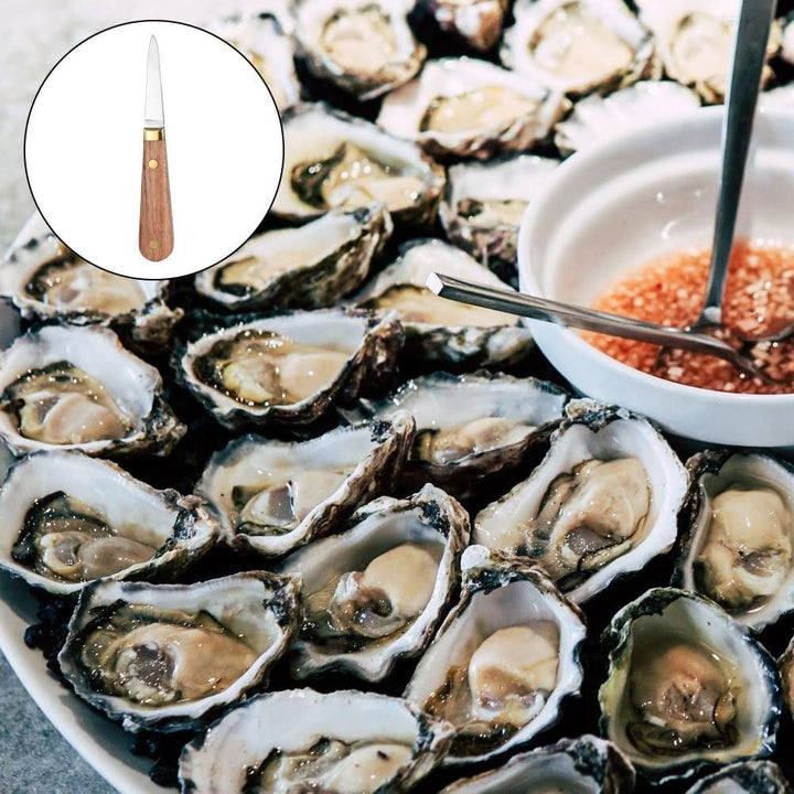 TOPBATHY 2St Austernmesser Austernschneider mit Holzgriff Austernschäler-Werkzeug Kekse Korkenzieher