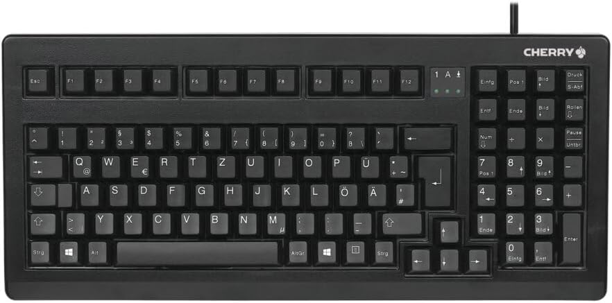 CHERRY G80-1800, Deutsches Layout, QWERTZ Tastatur, kabelgebundene Tastatur, kompakt, platzsparend,