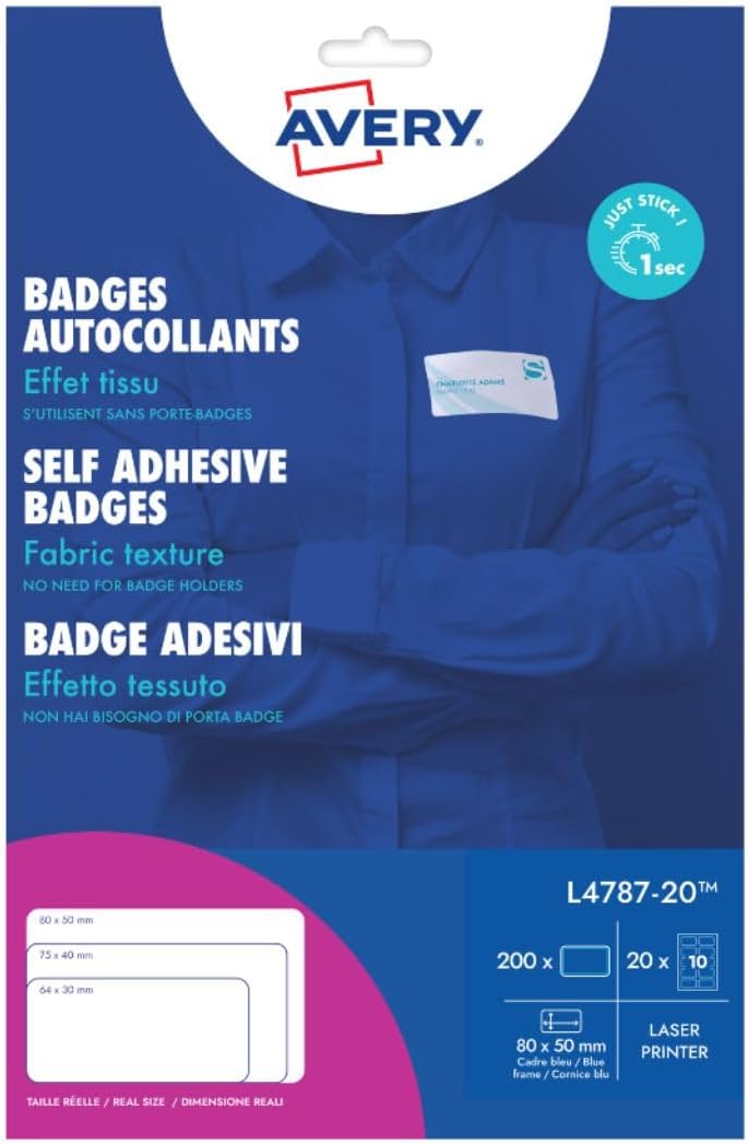 Avery L4787-20 Selbstklebende Namensschilder