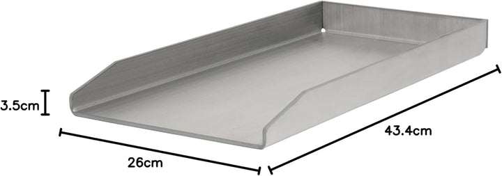 BBQ-Toro Edelstahl Grillplatte | 26 x 43,4 cm | BBQ Plancha passend für Weber Grill | rechteckig | u