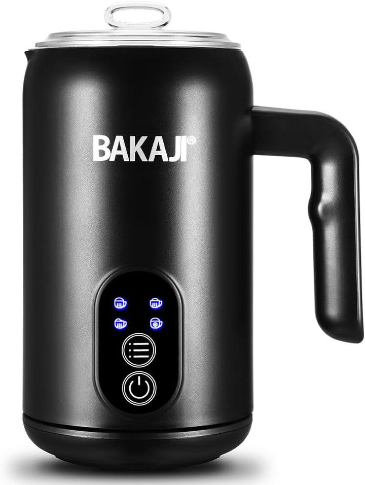 BAKAJI Elektrischer Milchaufschäumer, 4 in 1, automatischer Milchaufschäumer, 350 ml, Milchaufschäum