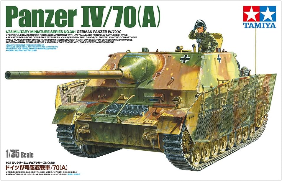 TAMIYA 35381 1:35 Dt. Jagdpanzer IV/70(A) m. PE - Modellbausatz, Plastikbausatz, Bausatz zum Zusamme