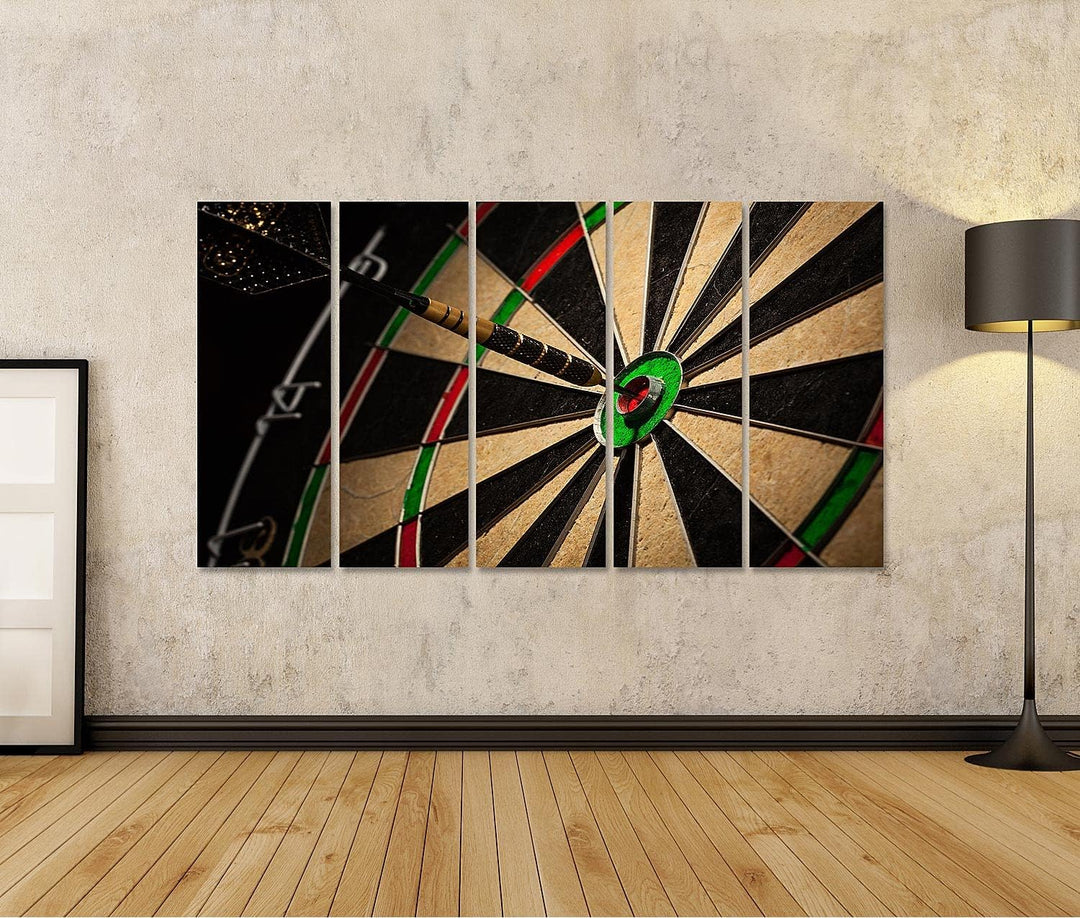 islandburner Bild auf Leinwand Dart In Bulls Eye Close Up Bilder Wandbilder Poster Leinwand 160x80cm