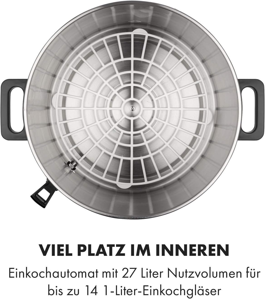 Klarstein Lady Marmalade Einkochautomat Einkochtopf Einkocher Heissgetränkespender, 27 Liter, 1800 W