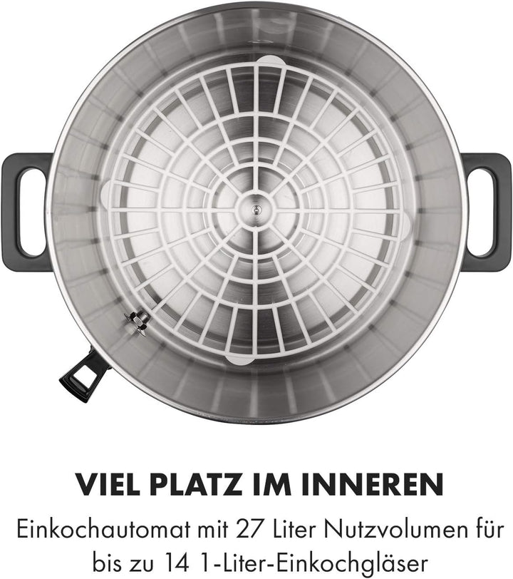 Klarstein Lady Marmalade Einkochautomat Einkochtopf Einkocher Heissgetränkespender, 27 Liter, 1800 W