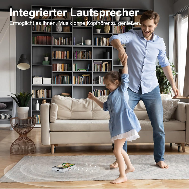 128GB MP3-Player mit Bluetooth 5.3, Verlustfreier HiFi-Musikplayer mit Zwei Kopfhöreranschlüssen, HD