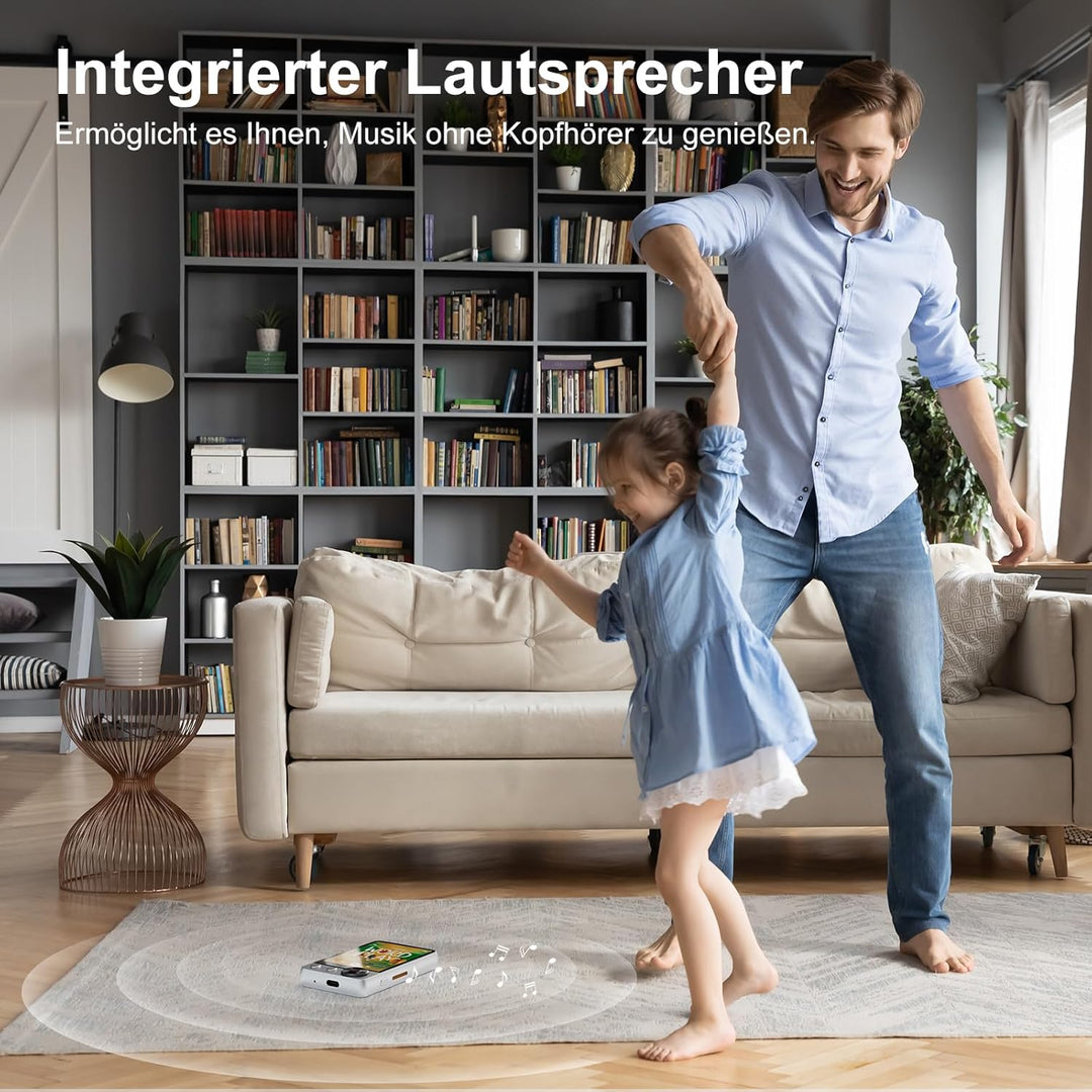 128GB MP3-Player mit Bluetooth 5.3, Verlustfreier HiFi-Musikplayer mit Zwei Kopfhöreranschlüssen, HD