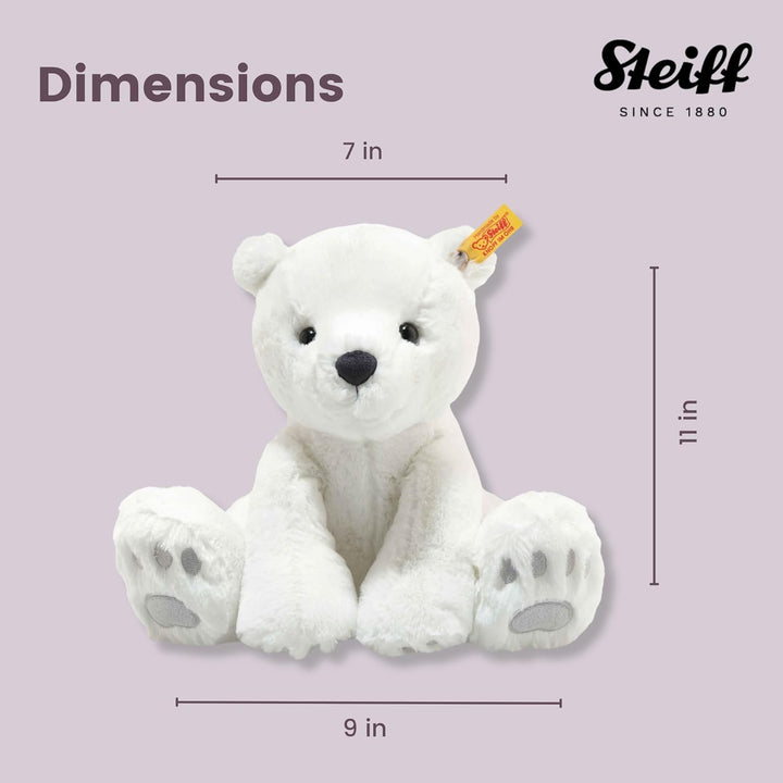 Steiff Kuscheltier Lasse Eisbär, Süsses Stofftier mit Kunststoffaugen, Kinder, Jungen & Mädchen, Sof