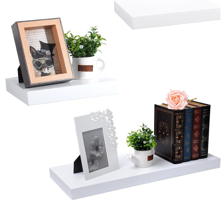 EUGAD Wandregal Wandboard 2er Set Hängeregal Holz Board Modern Weiss 30x23x3,8cm 0086QJ-2 Weiss 30 c