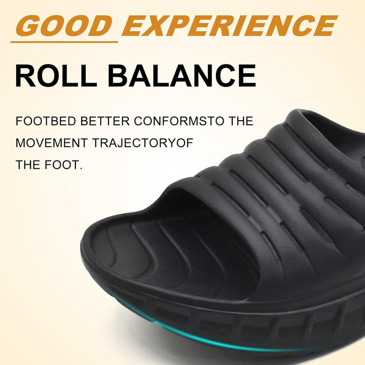 KuaiLu Recovery Sandalen Herren mit Bequeme Plantarfasziitis Arch Support, Orthopädische Männer Leic