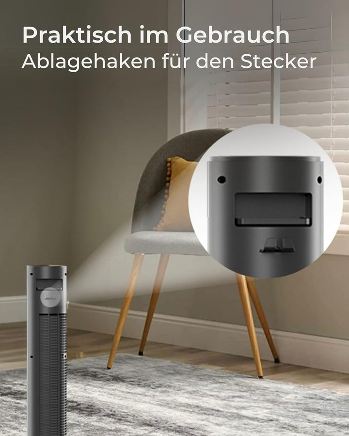 CoolHome Ventilator & Luftreiniger - Turmventilator mit Fernbedienung & ionisatorfunktion - Dimmbare